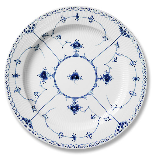 Musselmalet halvblonde rundt fad nr. 1/539 eller 376, Royal Copenhagen 33cm