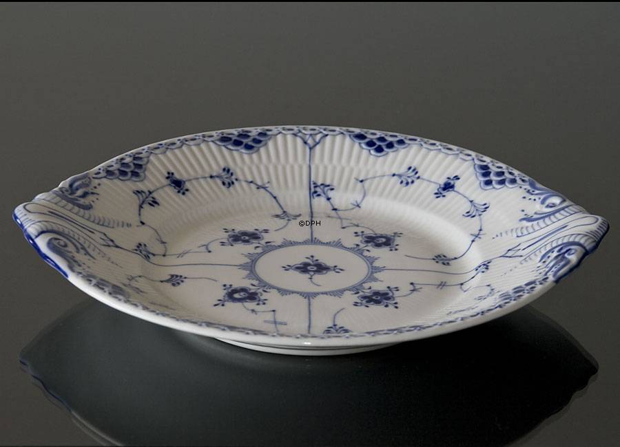 Musselmalet halvblonde rundt kagefad nr. 1/666 eller 422, Royal Copenhagen 31cm