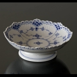 Blue Fluted, Half Lace, Round Cake Dish on low foot no. 1/511 or 427, Royal Copenhagen