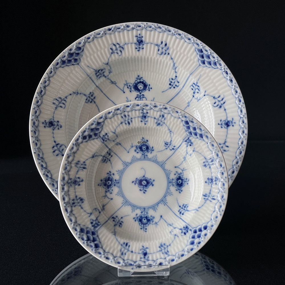 Musselmalet halvblonde portionsskål/lille dyb tallerken, Royal Copenhagen 14cm