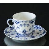 Blue Fluted, Full Lace, Coffee Cup no. 1/1035 or 071, capacity 16 cl., Royal Copenhagen