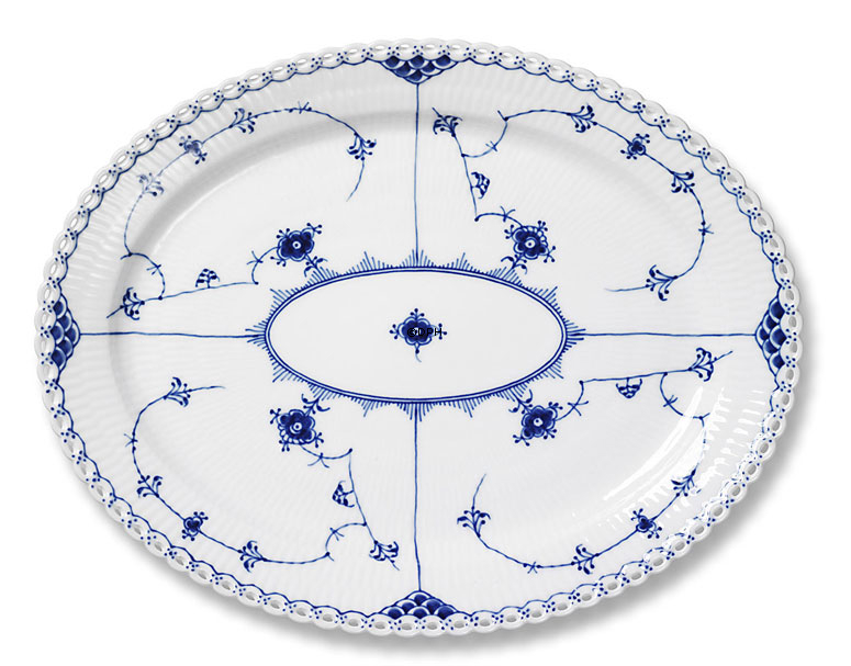 Musselmalet helblonde ovalt fad nr. 1/1146 eller 372, Royal Copenhagen 25cm