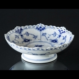 Blue Fluted, Full Lace, Cake Dish on low foot no. 1/1023 or 427, Royal Copenhagen 18cm