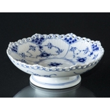 Blue Fluted, Full Lace, Cake Dish on low foot no. 1/1023 or 427, Royal Copenhagen 18cm