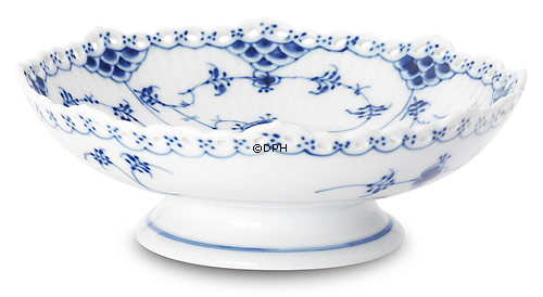 Musselmalet helblonde kagefad på lav fod nr. 1/1023 eller 427, Royal Copenhagen 18cm