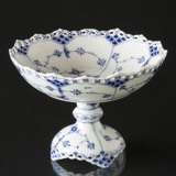 Musselmalet, helblonde, kagefad på høj fod nr. 1/1020 eller 428, Royal Copenhagen 20cm