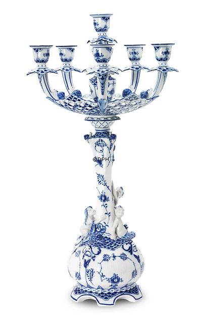 Musselmalet helblonde lysestage med 5 arme nr. 1/1006 eller 507, Royal Copenhagen