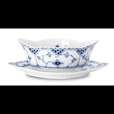 Blue Fluted, Full Lace, Sauce Boat on fixed stand no. 1/1105 or 563, Royal Copenhagen