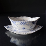 Blue Fluted, Full Lace, Sauce Boat on fixed stand no. 1/1105 or 563, Royal Copenhagen