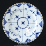 Blue Fluted, Full Lace, Flat Plate with gold rim 20cm, Unique  (1870-1893)