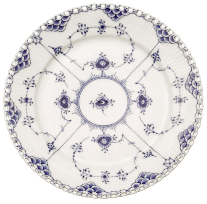 Muselmalet, Helblonde, flad tallerken 20cm nr. 1/1086 eller 619, Royal Copenhagen