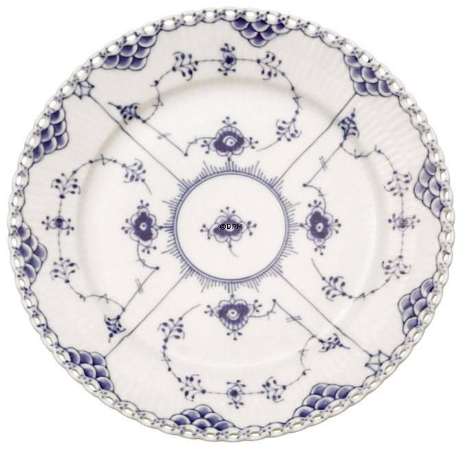 Muselmalet, Helblonde, flad tallerken 24cm nr. 624, Royal Copenhagen