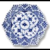Blue Fluted, Full Lace, Flat Plate with double lace border no. 1/1144 or 635, Royal Copenhagen