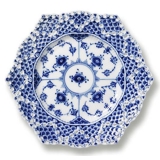 Blue Fluted, Full Lace, Flat Plate with double lace border no. 1/1144 or 635, Royal Copenhagen
