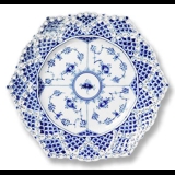 Blue Fluted, Full Lace, Plate with double lace border, Royal Copenhagen 21cm