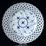 Blue Fluted, Full Lace, Plate with open-work border with Golden Rim, Royal Copenhagen 23cm