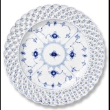 Blue Fluted, Full Lace, Plate with open-work border, Royal Copenhagen 25cm