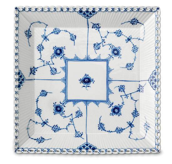 Musselmalet helblonde, firkantet fad nr. 722, Royal Copenhagen 22cm