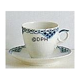 Prinsesse, Blå, Kaffekop og underkop, indhold 14 cl, Royal Copenhagen Kop Ø 7cm underkop Ø 12,5