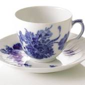 Blå Blomst, svejfet, Kaffekop med underkop, indhold 18 cl., Royal Copenhage...