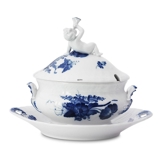 Blue Flower, Curved, oval Sauce tureen with Cover with Figure no. 10/1653 or 169, Royal Copenhagen