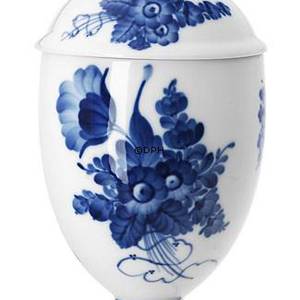 Blå Blomst, svejfet, vase, æggeformet med figur på dæksel Royal Copenhagen | Nr. 1106280 | Alt. 10-1754 | DPH Trading