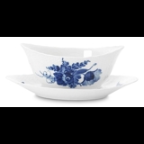 Blue Flower, Curved, Sauce boat on fixed stand no. 563, capacity 35 cl., Royal Copenhagen