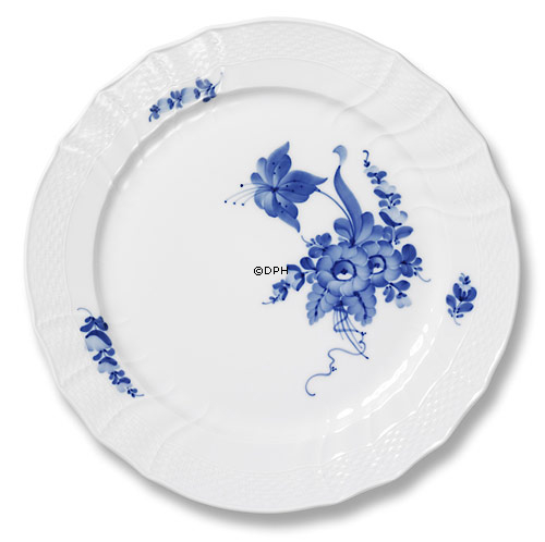 Blå Blomst, svejfet, Flad tallerken 19cm nr. 10/1645 eller 619, Royal Copenhagen