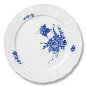 Blå Blomst, svejfet, Flad tallerken, Royal Copenhagen ø20cm