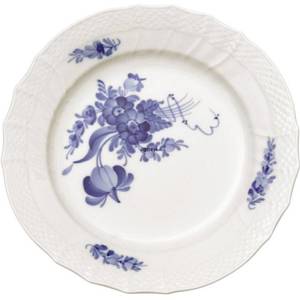 Blå Blomst, Svejfet, Flad tallerken ø25,5cm | Nr. 1106624 | Alt. 10-1621 | DPH Trading