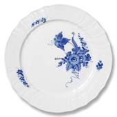 Blå Blomst, svejfet, Flad tallerken, Royal Copenhagen ø25cm