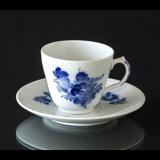 Blaue Blume, glatt, Espressotasse und Untertasse Nr. 10/8046 order 059, Royal Copenhagen