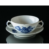 Blaue Blume, glatt, Suppentasse mit Untertasse Nr. 10/8281 oder 107, Royal Copenhagen