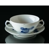 Blue Flower, Braided, Soup cup with saucer, Royal Copenhagen