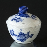 Blue Flower, Braided, small Sugar Bowl with Lid no. 10/8081 or 153, Royal Copenhagen