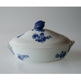 Blue Flower, Braided, oval Dish with Cover no. 10/8174 or 172, Royal Copenhagen