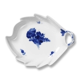 Blaue Blume, glatt, blattförmige Kuchenplatte, klein Nr. 10/8001 oder 353, Royal Copenhagen 19cm