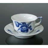 Blue Flower, Angular, Tea Cup and saucer, Royal Copenhagen