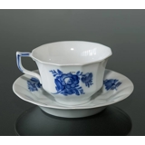 Blue Flower, Angular, Tea Cup and saucer no. 10/8500 or 080, Royal Copenhagen