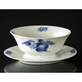 Blue Flower, Angular, Sauce boat on fixed stand no. 10/8631 or 563