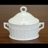White Fan sugar bowl with lid, capacity 17 cl. Royal Copenhagen Nos. 161 and 160