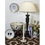 Round lampshade tall model height 23 cm, off white chintz fabric