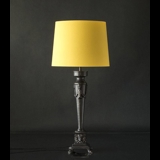 Rund cylinderformet lampeskærm 27 cm i højden, gul chintz stof