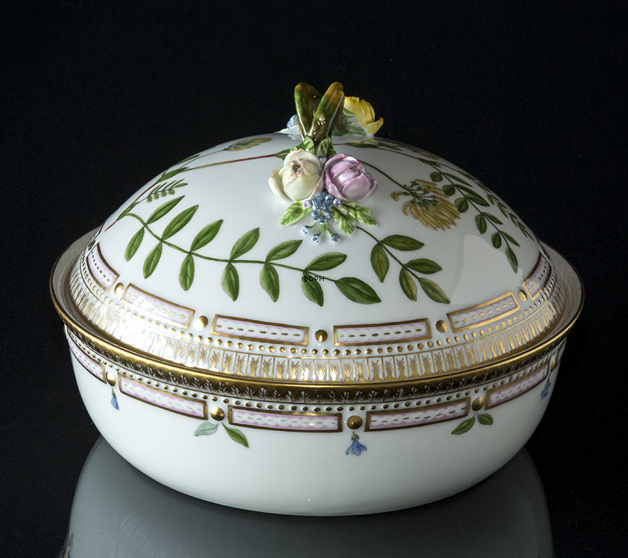 Flora Danica lågfad nr. 172 eller 20/3568 rundt, indhold 180 cl, bredde 240 mm, Royal Copenhagen