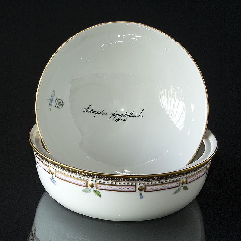 Flora Danica lågfad nr. 172 eller 20/3568 rundt, indhold 180 cl, bredde 240 mm, Royal Copenhagen