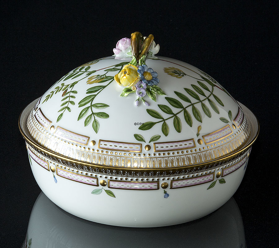 Flora Danica lågfad nr. 172 eller 20/3568 rundt, indhold 180 cl, bredde 240 mm, Royal Copenhagen