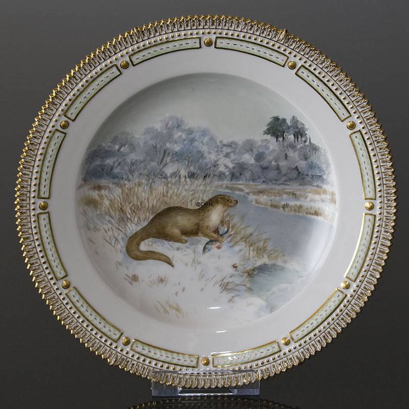 Fauna Danica flad tallerken med bæver, Royal Copenhagen