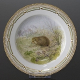 Fauna Danica Jagtstellet flad tallerken, med pindsvin, Royal Copenhagen
