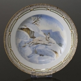 Fauna Danica plate with snow hare, Royal Copenhagen
