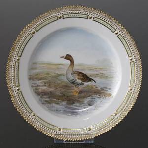 Fauna Danica Jagtstellet, Fugle flad tallerken med blisgås, Royal Copenhagen | Nr. 1141624-7 | Alt. 240-3549-7 | DPH Trading